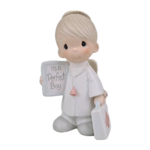 Enesco Precious Moments E-0512 "Its A Perfect Boy" Porcelain Figurine Vntg - Picture 1 of 6